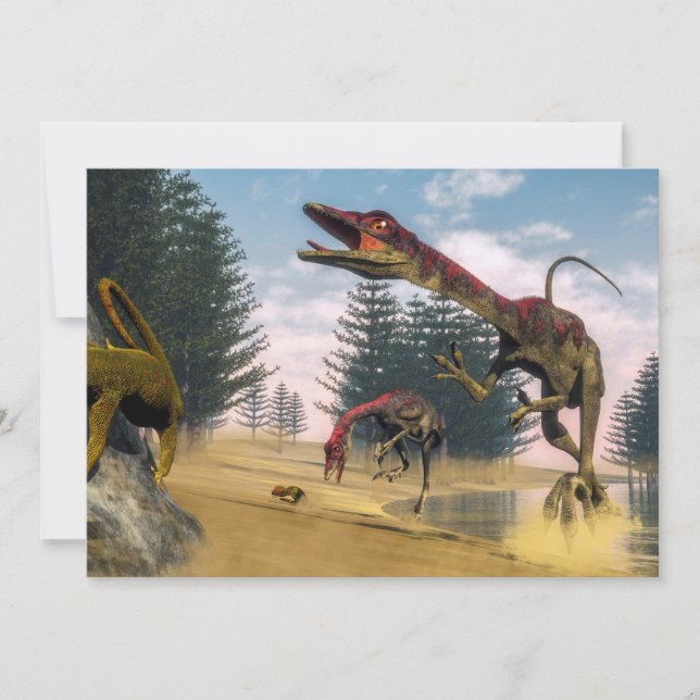 Compsognathus dinosaurs - 3D-rendering (Framsida)