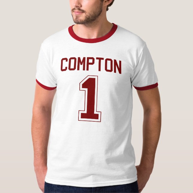 Compton #1 fotbollJersey T-tröja T-shirt (Framsida)