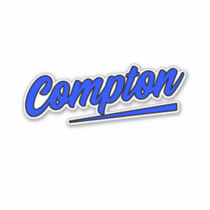 Compton California Blue Typography Klistermärken