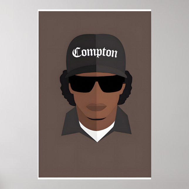 Compton Hip Hop Inspirerad Original Ikon Design Poster (Framsidan)