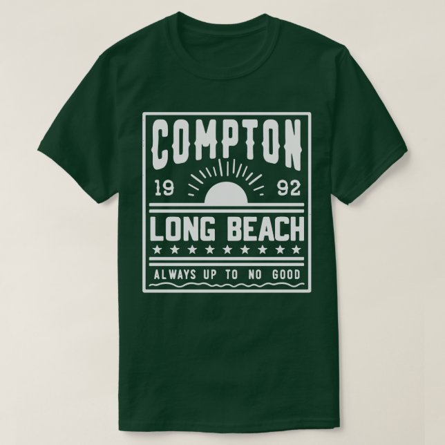 Compton Long Beach 90s Music Fläkt Art T Shirt (Design framsida)