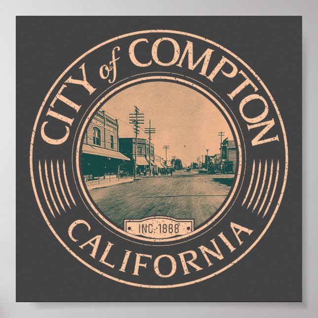 COMPTON LOS ANGELES CALIFORNIA - COMPTON CITY POSTER (Framsidan)