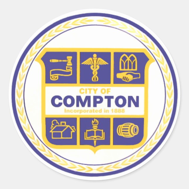 Compton Seal (Kalifornien) Runt Klistermärke (Framsida)