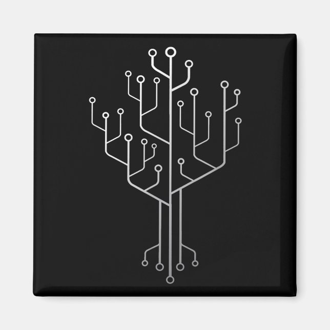 Computer Chip Träd Programmer Coder Ingenjör Tech Magnet (Framsidan)