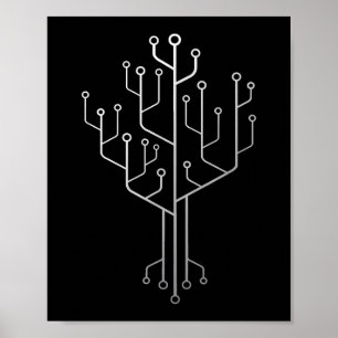 Computer Chip Träd Programmer Coder Ingenjör Tech Poster