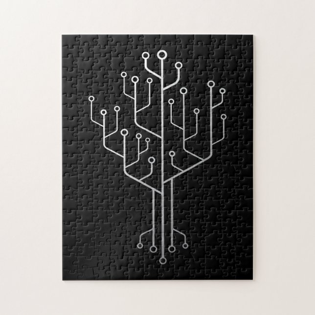 Computer Chip Träd Programmer Coder Ingenjör Tech Pussel (Vertikal)
