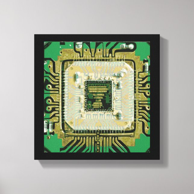 Computer Chip Wall Art Canvastryck (Framsida)