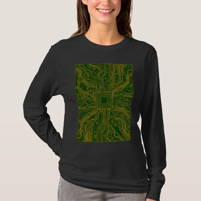Computer Circuit Board Electronics Technician T Shirt (Framsida)