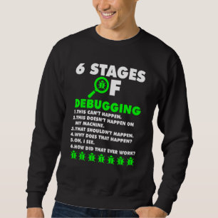 Computer Coder Software Developer 6 Stages of Debu Lång Ärmad Tröja