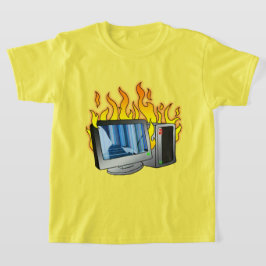 Computer Fire Kids'Basic T-Shirt