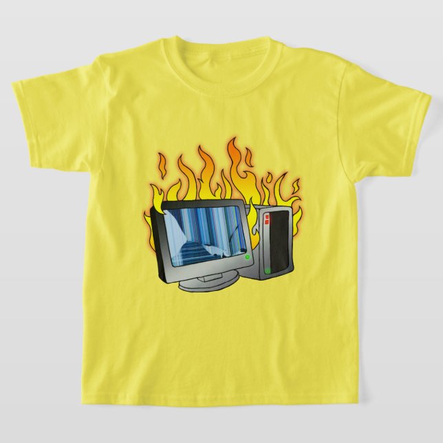 Computer Fire Kids'Basic T-Shirt (Laydown)