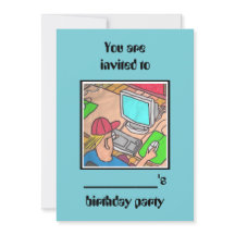 #computer födelsedagsfest inbjudan by dalDesignNZ