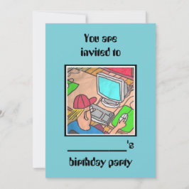 #computer födelsedagsfest inbjudan by dalDesignNZ
