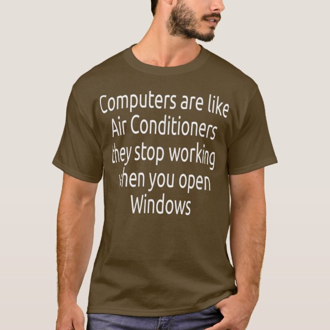 Computer  Funny Windows Linu programmer Quotes T Shirt (Framsida)