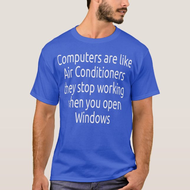 Computer  Funny Windows Linu programmer Quotes T Shirt (Framsida)