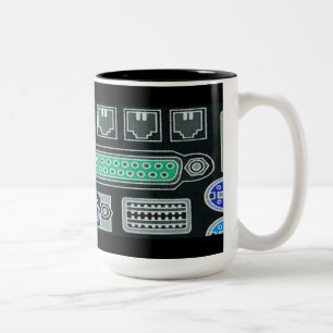 Computer Geek Black Input Mönster Mugg