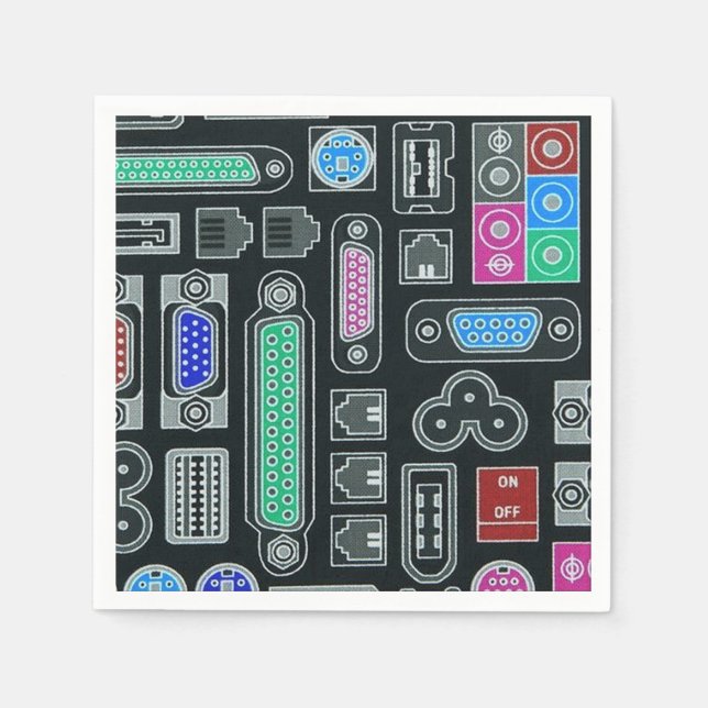 Computer Geek Black Input Mönster Napkins Pappersservett (Framsidan)