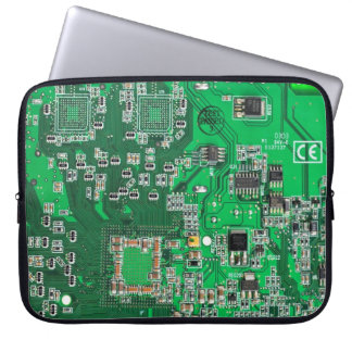 Computer Geek Circuit Board Green Laptop Fodral
