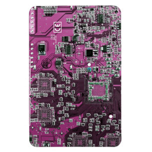 Computer Geek Circuit Board Lila Magnet