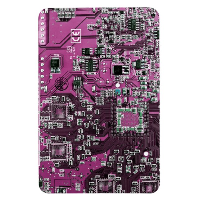 Computer Geek Circuit Board Lila Magnet (Vertikal)