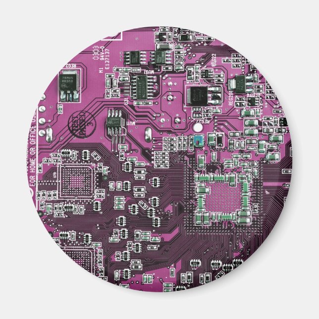 Computer Geek Circuit Board Lila Magnet (Framsidan)