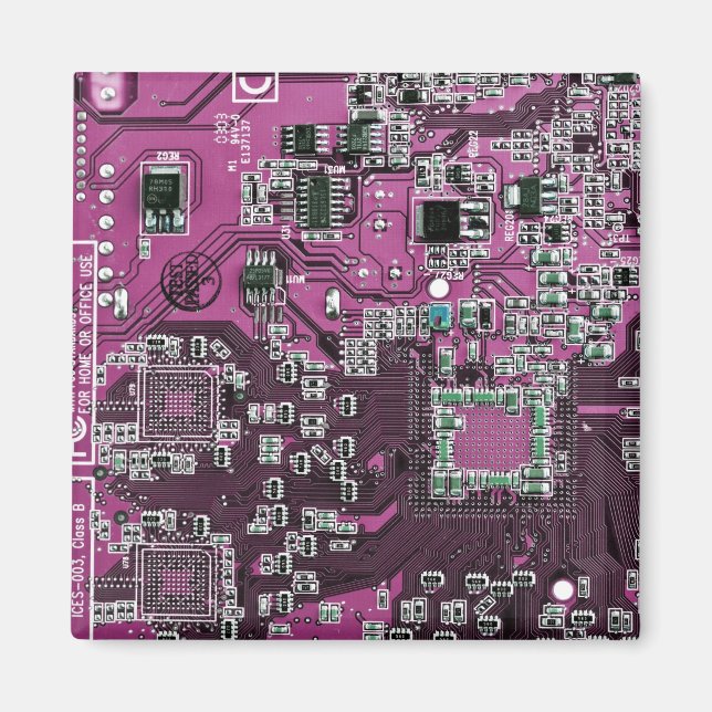 Computer Geek Circuit Board Lila Magnet (Framsidan)