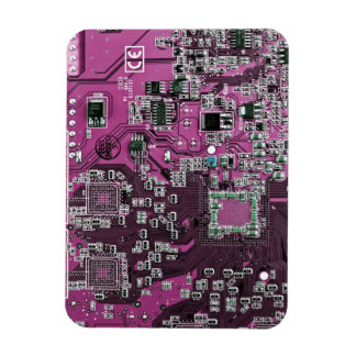 Computer Geek Circuit Board Lila Magnet