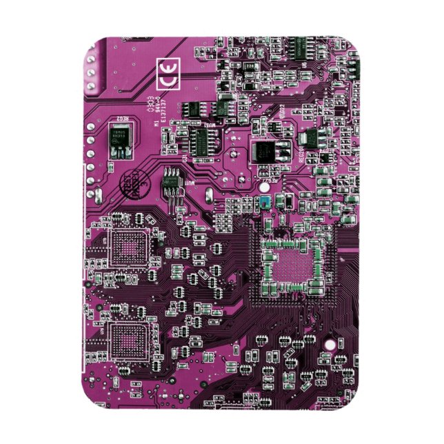 Computer Geek Circuit Board Lila Magnet (Vertikal)