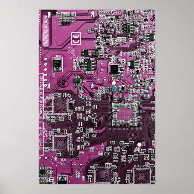 Computer Geek Circuit Board Lila Poster (Framsidan)