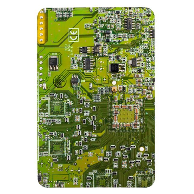 Computer Geek Circuit Board Ljust grönt Magnet (Vertikal)