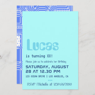 Computer Geek Födelsedagsfest inbjudan