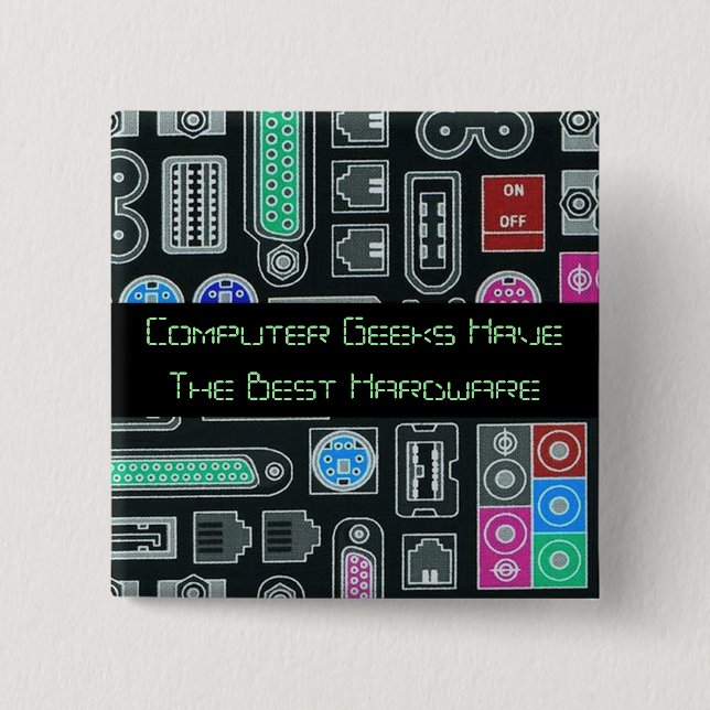 Computer Geek Humor Black Input Mönster Nyckelring Knapp (Framsida)