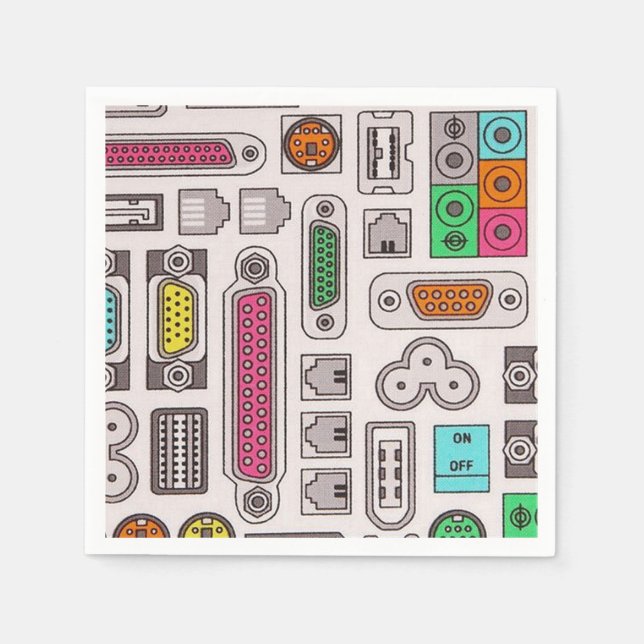 Computer Geek Input Mönster Napkins Pappersservett (Framsidan)