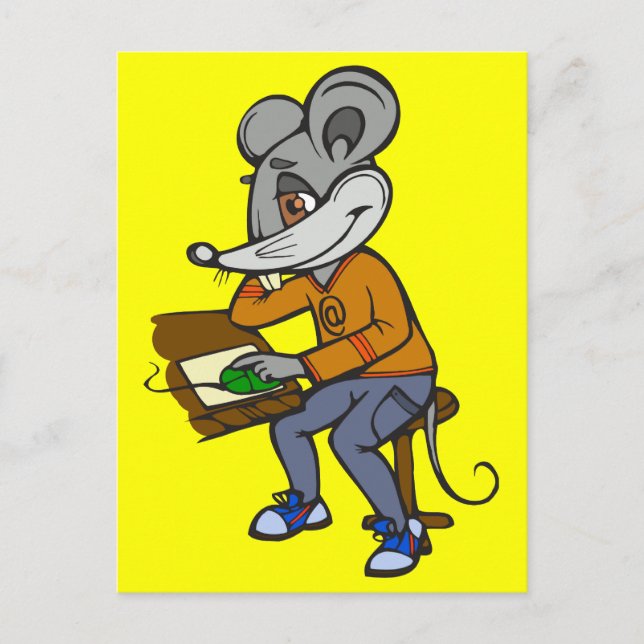 Computer Geek Mouse Vykort (Framsida)