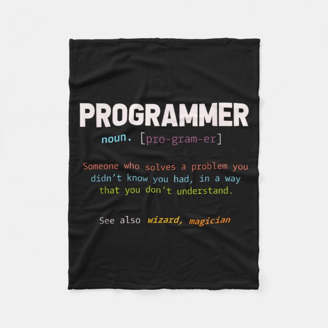 Computer Geek Nerd Gift Funny Programmer  Fleecefilt (Framsidan)