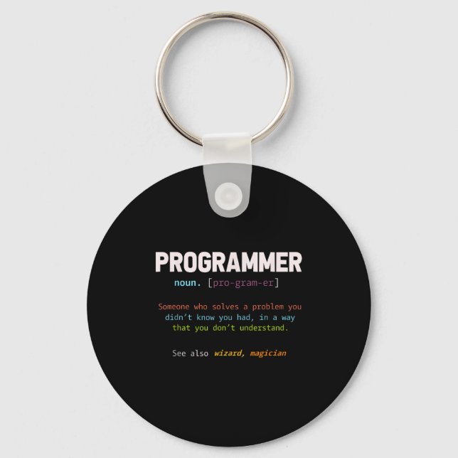 Computer Geek Nerd Gift Funny Programmer  Nyckelring (Framsida)