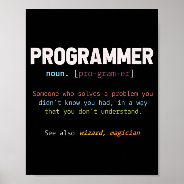 Computer Geek Nerd Gift Funny Programmer  Poster (Framsidan)