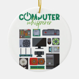 Computer Geek Tech Nerd Coola Support. Julgransprydnad Keramik