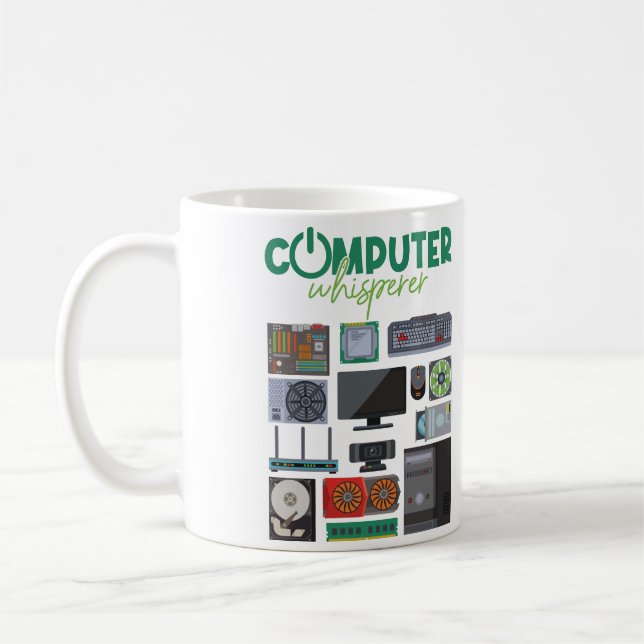 Computer Geek Tech Nerd Coola Support. Kaffemugg (Vänster)