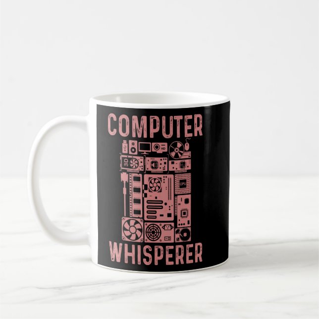 Computer Geek Tech Nerd Manar Women Coola Support  Kaffemugg (Vänster)
