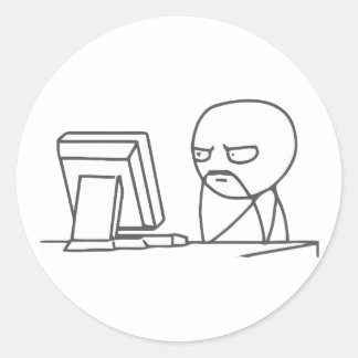 Computer Guy Meme - Round Stickers Runt Klistermärke