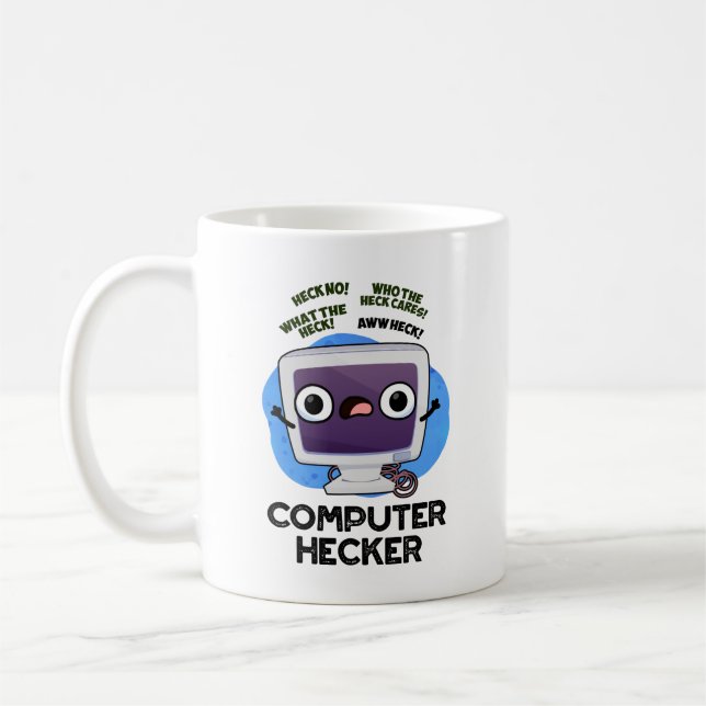 Computer Hecker Funny Hacker Pun Kaffemugg (Vänster)