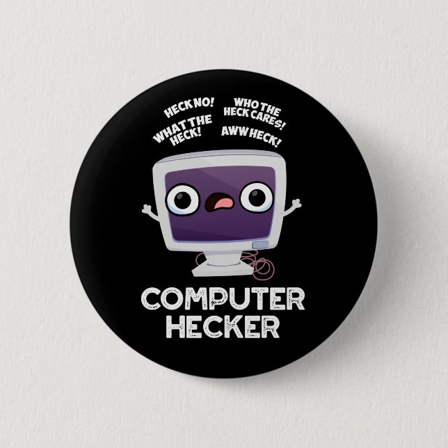 Computer Hecker Funny Hacker Pun Mörk BG Knapp (Framsida)