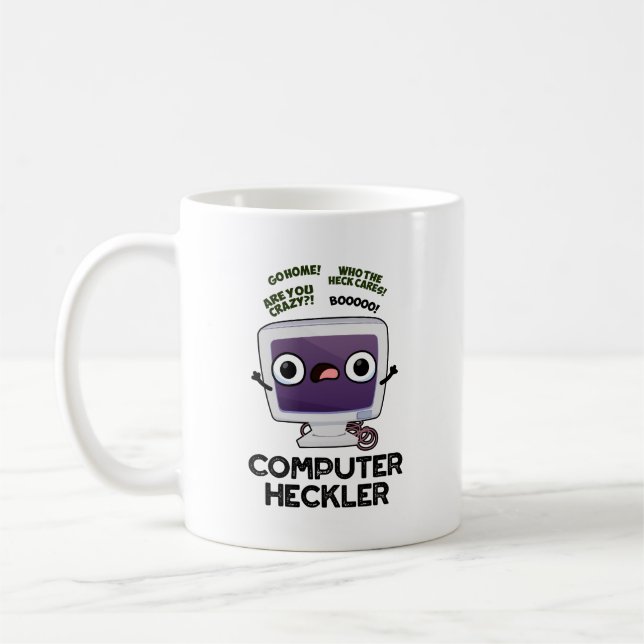 Computer Heckler Funny Hacker Pun Kaffemugg (Vänster)