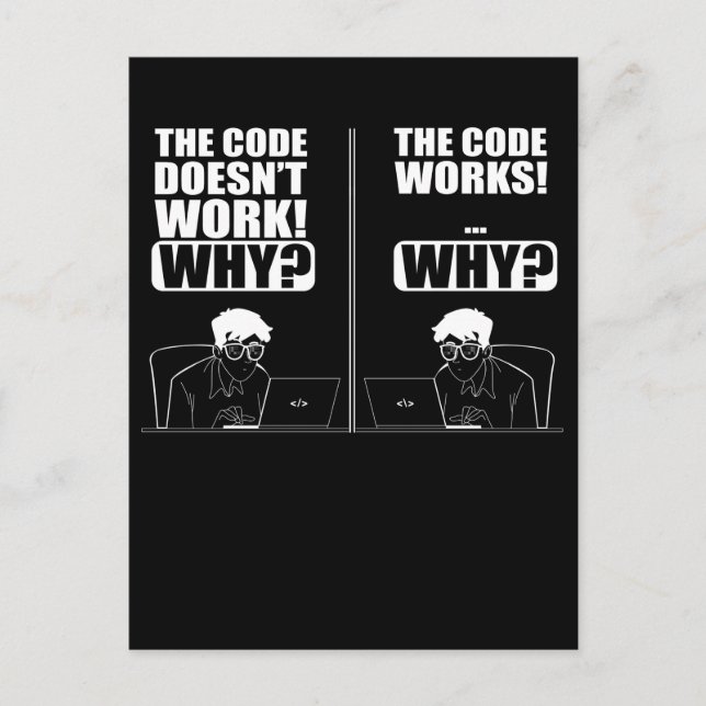 Computer Ingenjör Coding Roligt Funny Programmer Vykort (Framsida)