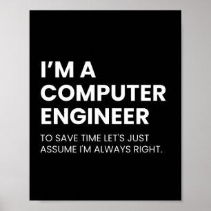Computer Ingenjör Funny Nerd Say Poster