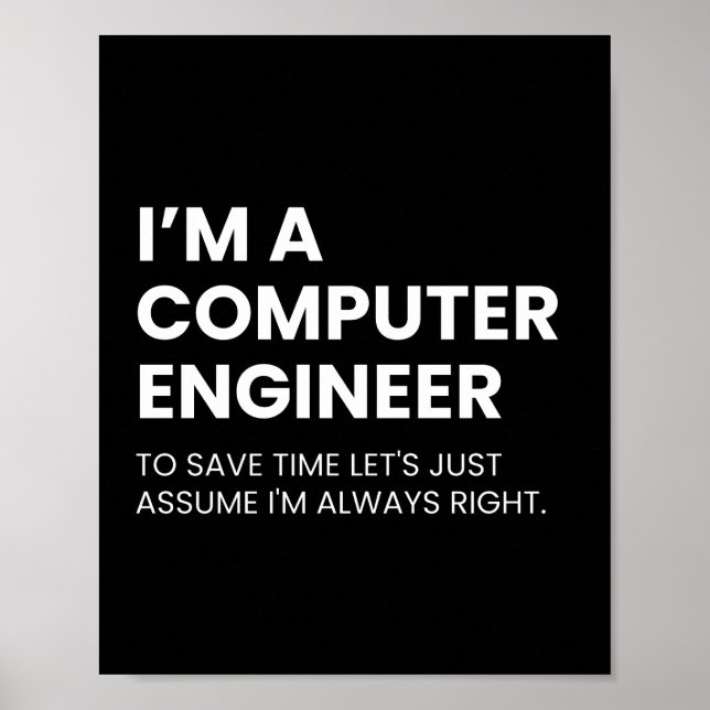 Computer Ingenjör Funny Nerd Say Poster (Framsidan)