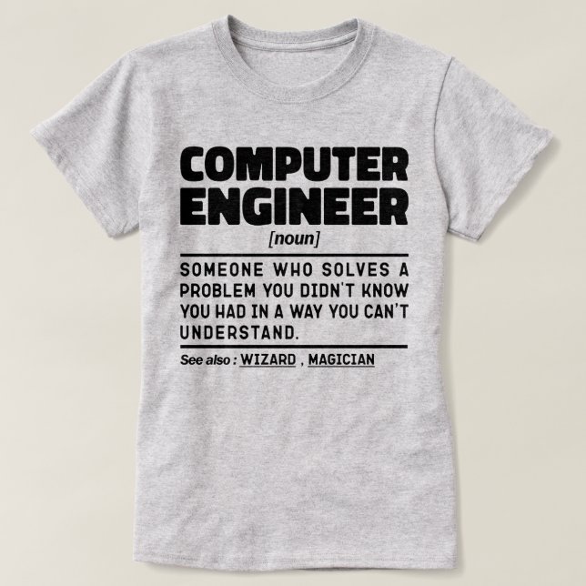 Computer Ingenjör Noun Sarcastic Engineering Funny T Shirt (Design framsida)