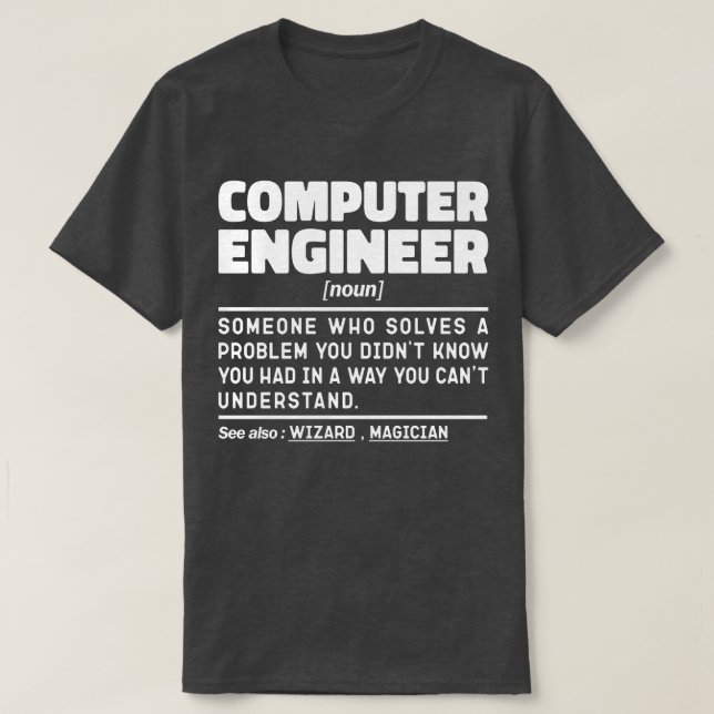 Computer Ingenjör Noun Sarcastic Engineering Funny T Shirt (Design framsida)