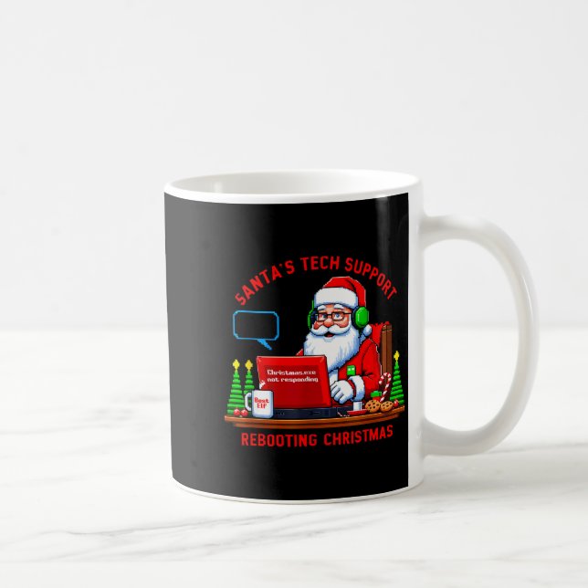 Computer Meme Funny Santa's Tech Suprt Rebooting C Kaffemugg (Höger)